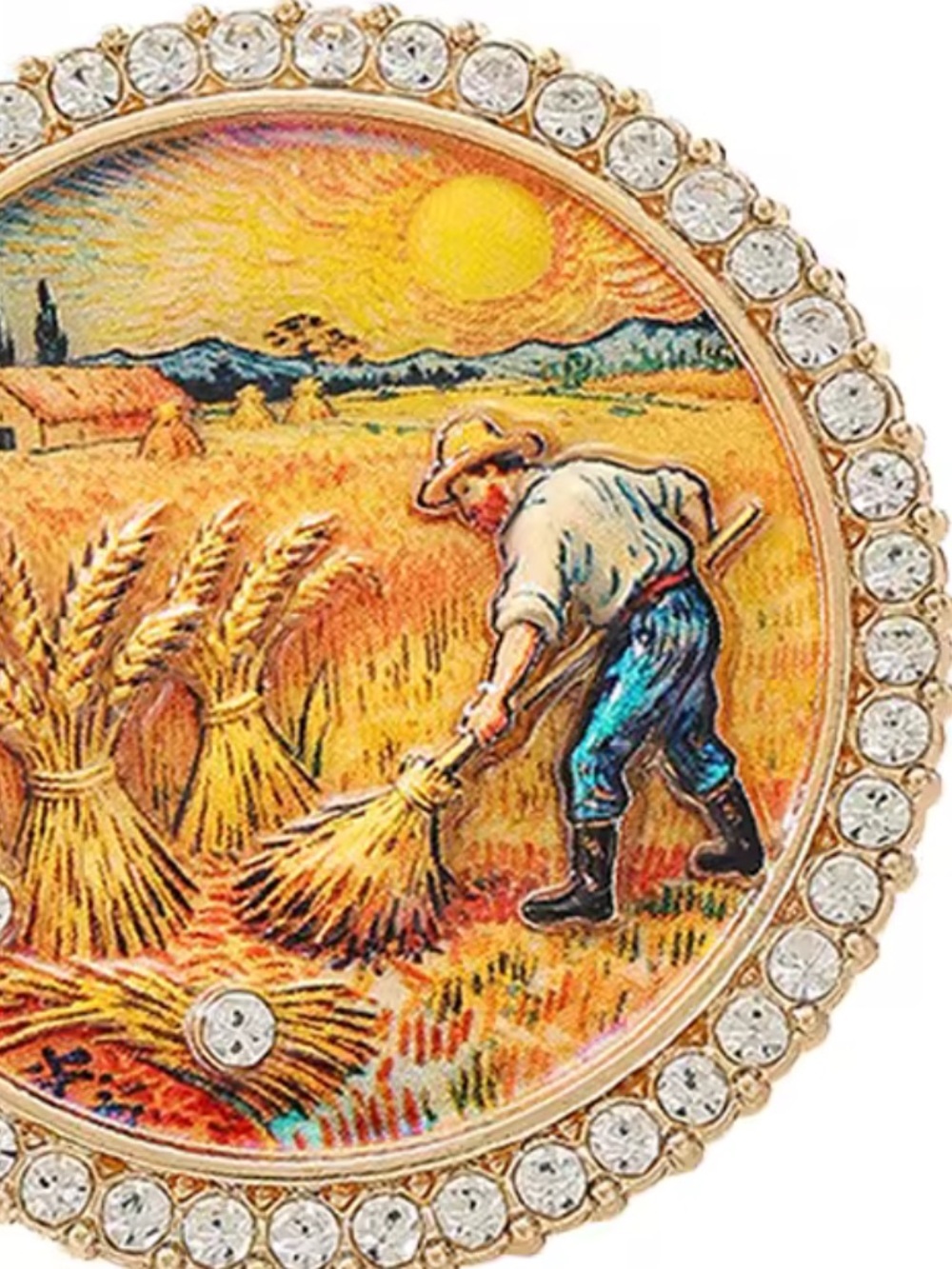 Van Gogh Wheat Harvest Brooch – Artistic Statement Accessory - Picture 7 of 7